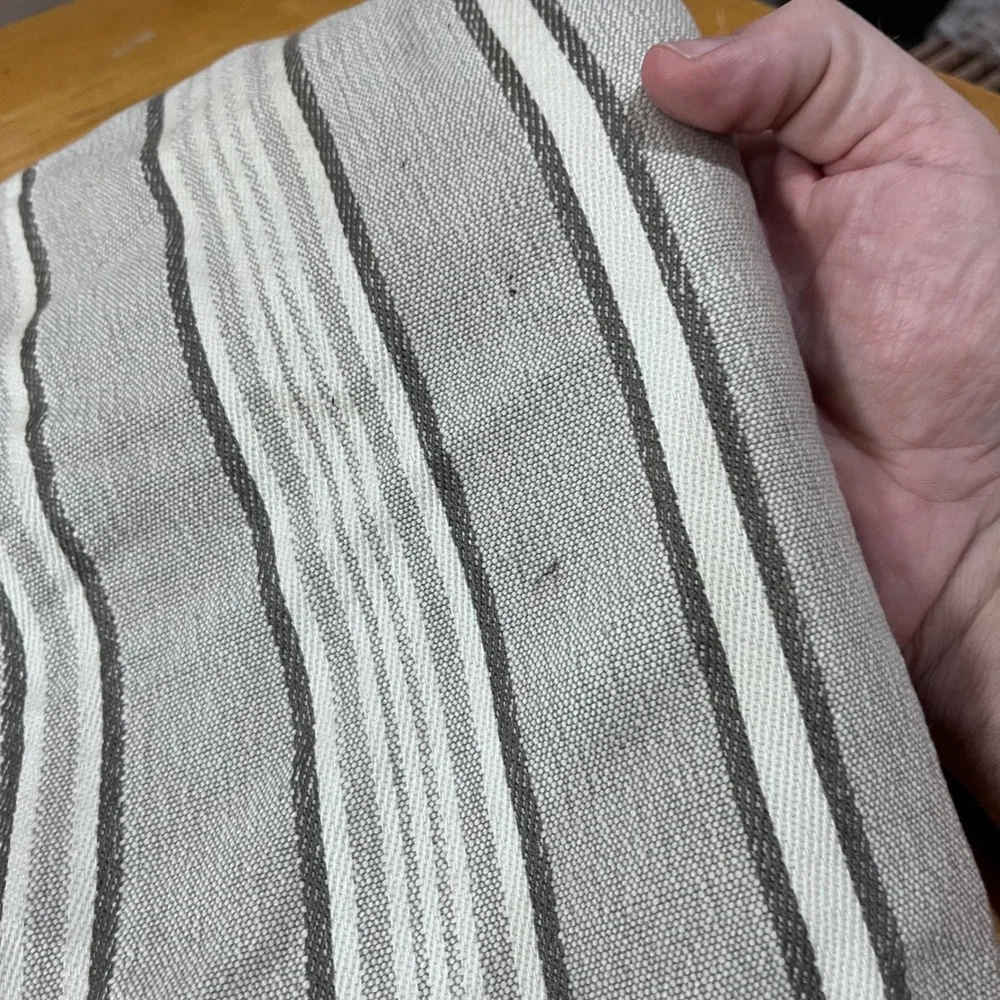 Lauren Ralph Lauren Grey White Striped Cotton Pillow Sham 20x20 Coastal Farm